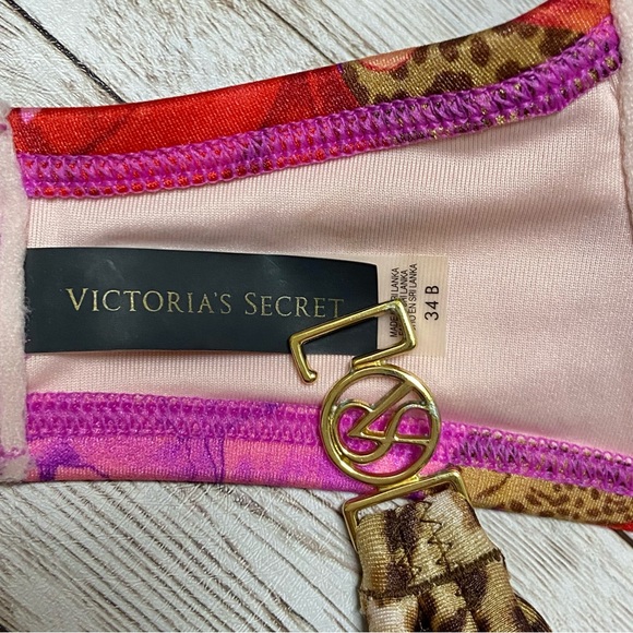 NEW Victoria’s Secret Floral Tropical Leopard Bombshell Bikini Set 34B/Small - Picture 6 of 7